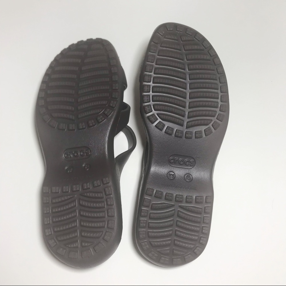 CROCS WOMEN MELEEN TWIST SANDALS SLIDES BROWN 6 - Picture 6 of 8